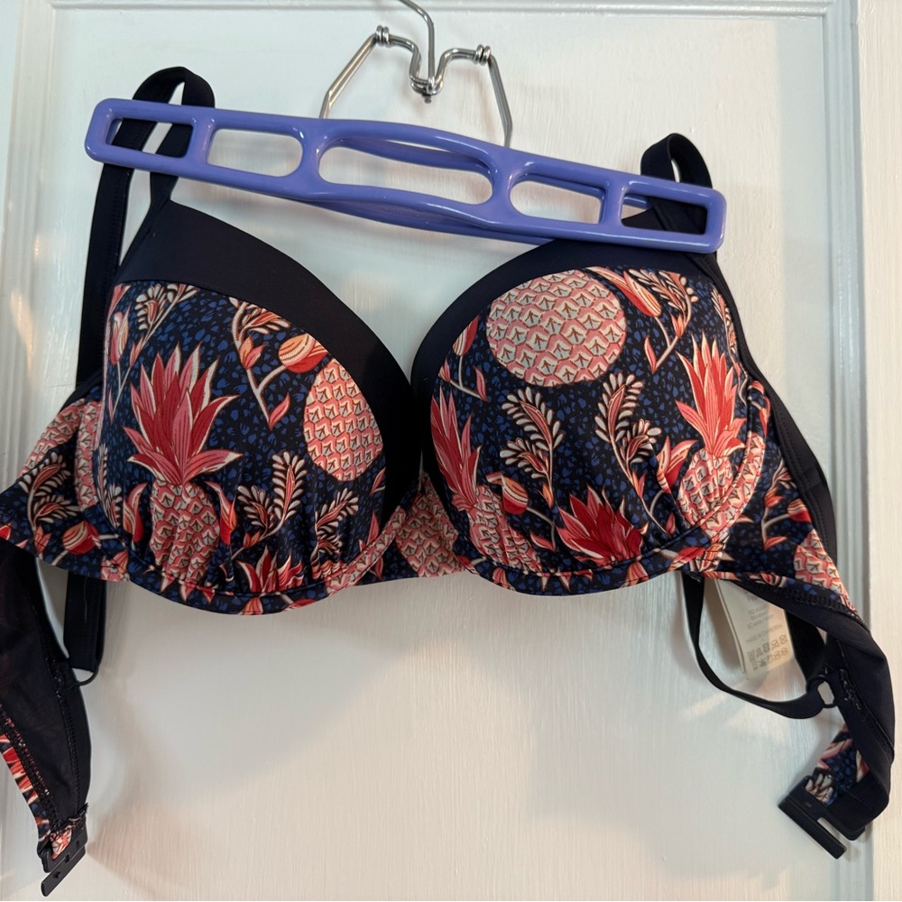 Boden Navy and Red Floral Bra Intimates